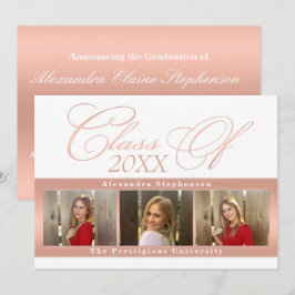 Elegant Roos Gold 3 Aankondiging Afstuderen foto's