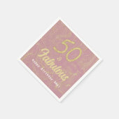 Elegant Roos Gold 50 en 50e verjaardag Servet (Hoek)