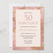Elegant Roos Gold 50 en Fabulous 50th Birthday Kaart (Voorkant)