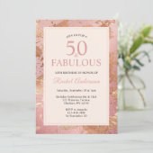 Elegant Roos Gold 50 en Fabulous 50th Birthday Kaart (Staand voorkant)