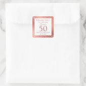 Elegant Roos Gold 50e verjaardag Hartelijk dank Vierkante Sticker (Tas)