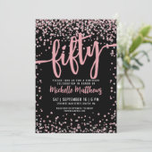 Elegant Roos Gold 50e verjaardag Kaart (Staand voorkant)