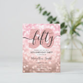 Elegant Roos Gold 50e verjaardag Kaart (Staand voorkant)