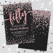 Elegant Roos Gold 50e verjaardag Kaart