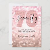 Elegant Roos Gold 70e verjaardag Kaart (Voorkant)