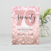 Elegant Roos Gold 70e verjaardag Kaart (Staand voorkant)