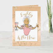 Elegant Roos Gold 80th Birthday Kaart voor haar (Voorkant)