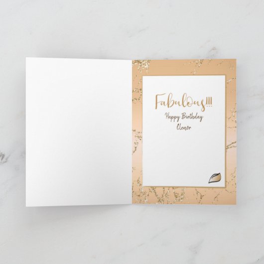 Elegant Roos Gold 80th Birthday Kaart voor haar (Binnen)