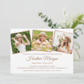 Elegant Roos Gold Afstuderen Fotogradatie Partij Kaart (Staand voorkant)