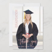 Elegant Roos Gold Afstuderen Hartelijk dank Bedankkaart (Voorkant)