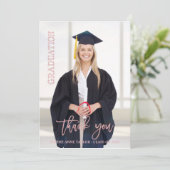 Elegant Roos Gold Afstuderen Hartelijk dank Bedankkaart (Staand voorkant)