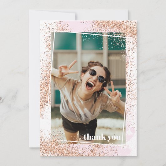 Elegant Roos Gold Afstuderen Hartelijk dank Kaart (Voorkant)