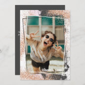 Elegant Roos Gold Afstuderen Hartelijk dank Kaart (Voorkant / Achterkant)