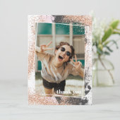 Elegant Roos Gold Afstuderen Hartelijk dank Kaart (Staand voorkant)