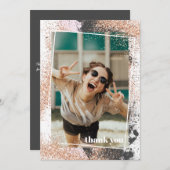 Elegant Roos Gold Afstuderen Hartelijk dank Kaart (Voorkant / Achterkant)