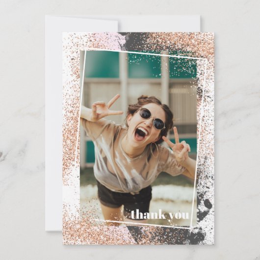 Elegant Roos Gold Afstuderen Hartelijk dank Kaart (Voorkant)