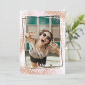 Elegant Roos Gold Afstuderen Hartelijk dank Kaart (Staand voorkant)