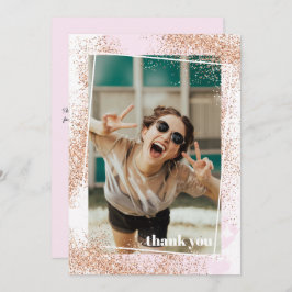 Elegant Roos Gold Afstuderen Hartelijk dank Kaart