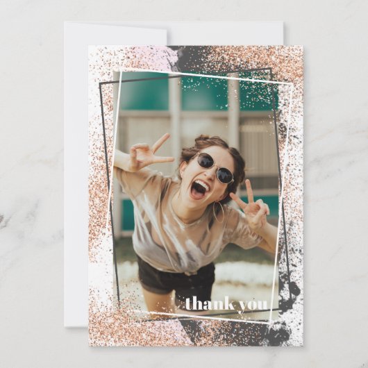 Elegant Roos Gold Afstuderen Hartelijk dank Kaart (Voorkant)