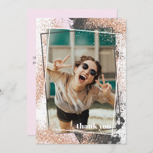 Elegant Roos Gold Afstuderen Hartelijk dank Kaart