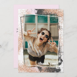 Elegant Roos Gold Afstuderen Hartelijk dank Kaart