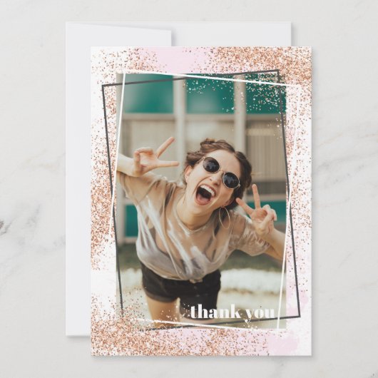 Elegant Roos Gold Afstuderen Hartelijk dank Kaart (Voorkant)