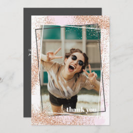 Elegant Roos Gold Afstuderen Hartelijk dank Kaart