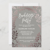 Elegant Roos Gold and Grey Bachelorette Party Kaart (Voorkant)