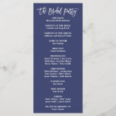 Elegant Roos Gold and Navy Wedding Program Programmakaart (Achterkant)