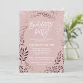 Elegant Roos Gold and Pink Bachelorette Party Kaart (Staand voorkant)