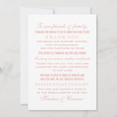 Elegant Roos Gold and White Wedding Guest Bedankkaart (Voorkant)