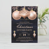 Elegant Roos Gold Baubles kerstfeest Kaart (Staand voorkant)