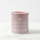 Elegant Roos Gold Bautizo Baptism Girl Foto Mok (Midden)