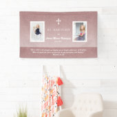 Elegant Roos Gold Bautizo Baptism Girl Foto Spandoek (Insitu)
