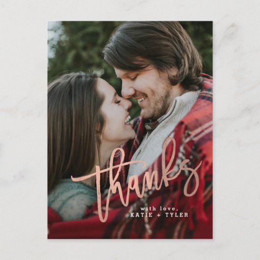 Elegant Roos Gold Bedankt Briefkaart (Voorkant)