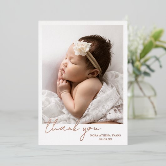 Elegant Roos Gold Bedankt voor de aankondiging van (Staand Voorkant)