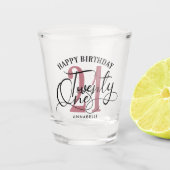 Elegant Roos Gold & Black 21ste verjaardag  Shot Glas (Voorkant)