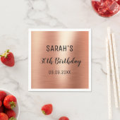 Elegant Roos Gold Black, 30e verjaardag Servet (Insitu)