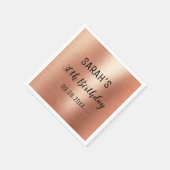 Elegant Roos Gold Black, 30e verjaardag Servet (Hoek)