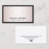 Elegant Roos Gold Black Border Aearing Display Contactkaartje (Voorkant / Achterkant)