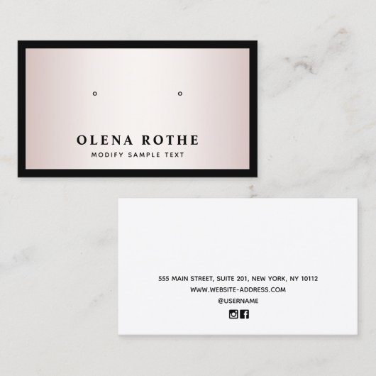 Elegant Roos Gold Black Border Aearing Display Contactkaartje