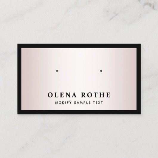 Elegant Roos Gold Black Border Aearing Display Contactkaartje (Voorkant)