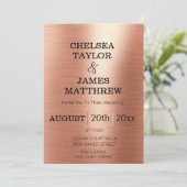 Elegant Roos Gold Black Font Wedding Kaart (Staand voorkant)