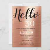 Elegant Roos Gold Black Hallo 30 september Kaart (Voorkant)