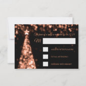 Elegant Roos Gold Black kerstbruiloft RSVP (Voorkant)