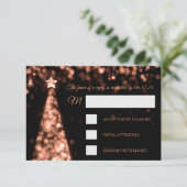 Elegant Roos Gold Black kerstbruiloft RSVP Kaartje (Staand voorkant)