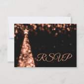 Elegant Roos Gold Black kerstbruiloft RSVP Kaartje (Achterkant)