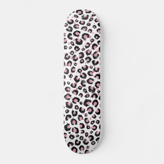 Elegant Roos Gold Black Leopard Animal Print Persoonlijk Skateboard (Voorkant)