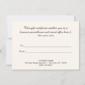 Elegant Roos Gold Black Salon Gift Certificate (Achterkant)