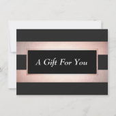 Elegant Roos Gold Black Salon Gift Certificate (Voorkant)